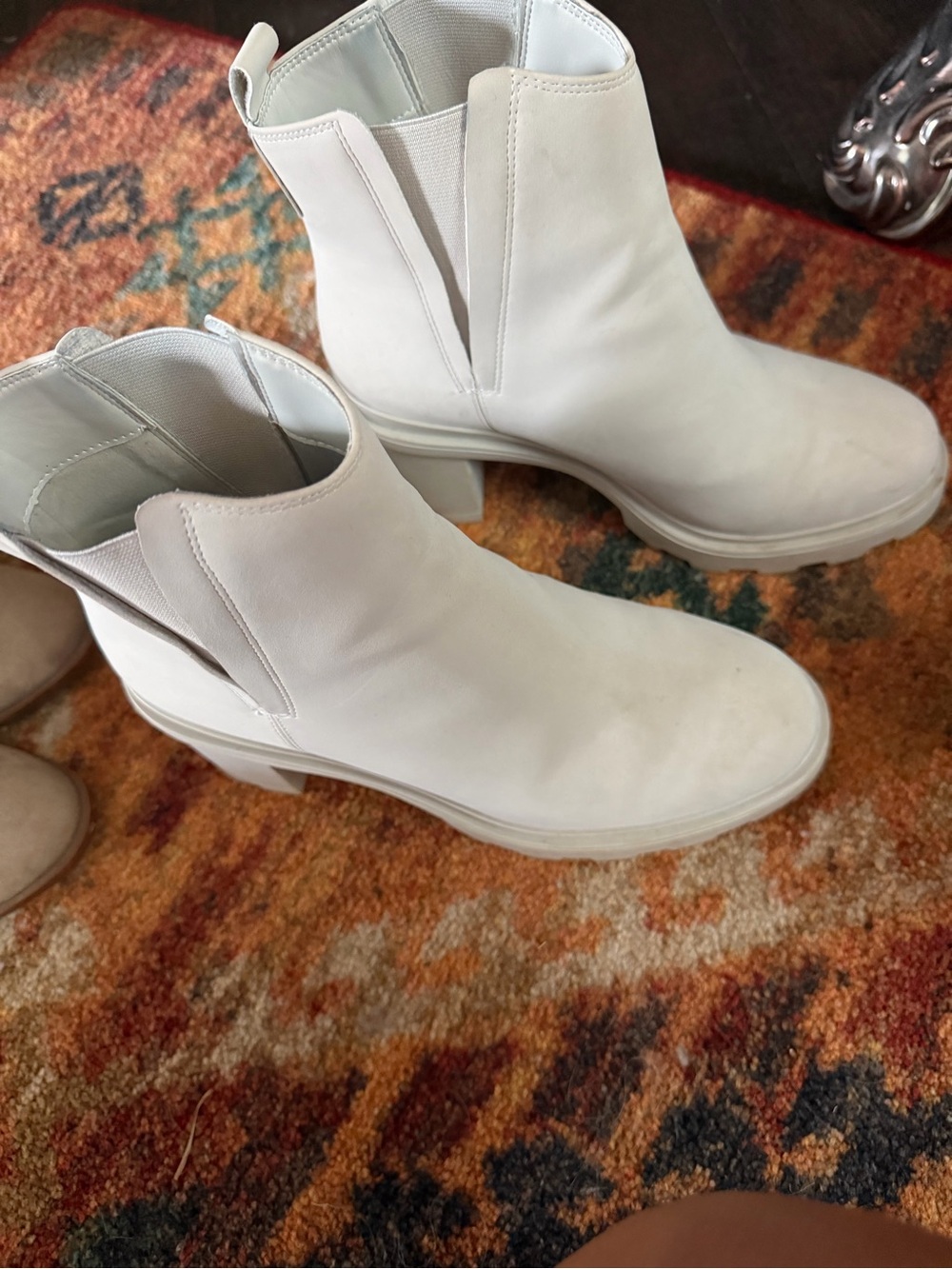 Women's White Chelsea Ankle Boots - Sleek Slip-On Style